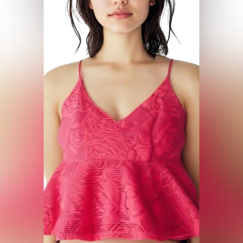 Charlotte Russe Pink Sleeveless Bustier Peplum Camisole